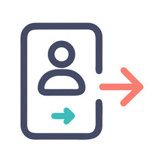 Poster - User Logout or Sign Out Icon with Arrow, Data Security