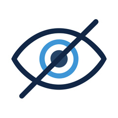 Poster - Concealed Eye Icon: Privacy and Visibility Symbol in Dark and Light Blue