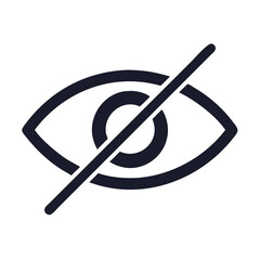 Poster - Eye Slash Icon - Privacy, Visibility, Hidden Content Symbol on Black