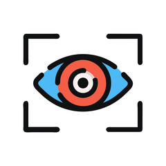 Poster - Eye Scan Icon: Biometric Security, Identification, Authentication, and Technology