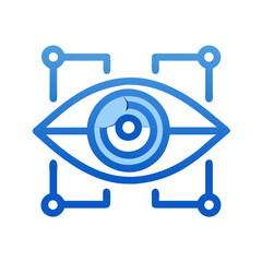 Poster - Artificial Intelligence Eye Icon: Futuristic Vision and Data Processing