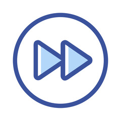 Poster - Forward Button Icon in Blue Circle, Play Icon, Media Player Symbol