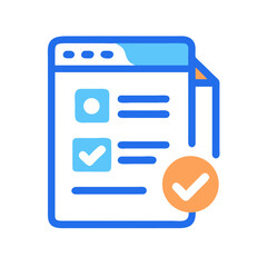 Poster - Online Checklist and Task Completion with Checkmarks and Document Symbol