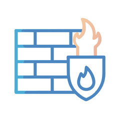 Poster - Firewall Icon: Network Security, Data Protection, and Cybersecurity Concept