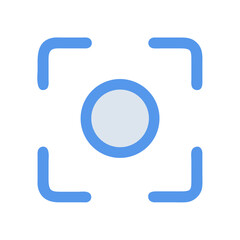 Fototapete - Focus Camera Icon, Target Symbol, Aiming Interface on Black Background