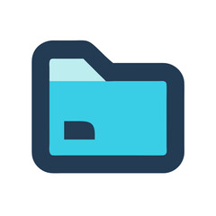 Poster - Blue Folder Icon, File Management, Data Storage, and Organization