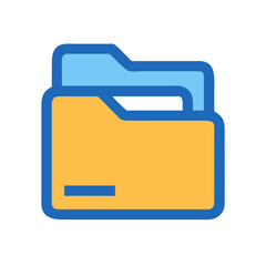 Poster - Clean and Modern Folder Icon with Blue and Gold Outline