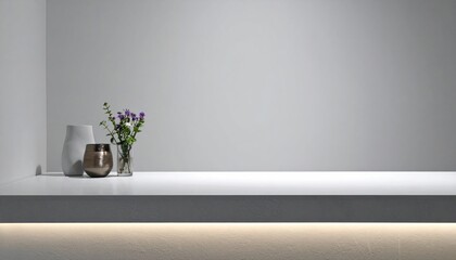 Poster - Minimalist floral display modern interior photography clean environment close-up aesthetic serenity