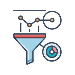 Poster - Data Analysis and Filtration Concept with Funnel, Graph, and Chart