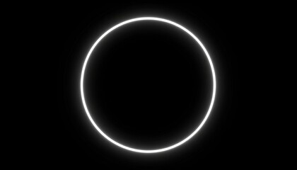 Poster - Illuminated circular shape unknown location digital artwork dark background minimalistic viewpoint abstract concept for modern design