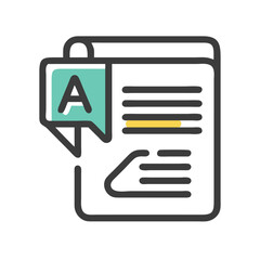 Poster - Article, Blog Post, or Document with Spelling or Grammar Correction Icon