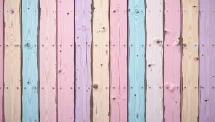 Poster - pastel stripes soft pastel colored wooden planks arranged vertically, with a smooth and light textur