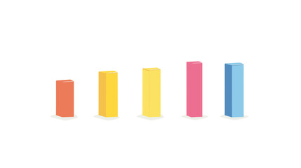 Poster - Colorful Isometric Bar Chart Graphic
