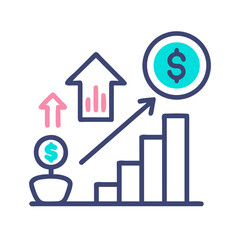Poster - Financial Growth Vector Icon: Increase, Investment, and Market Success Illustration