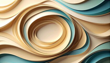 Poster - dynamic paper art swirls creative studio abstract design modern environment close-up view artistic c