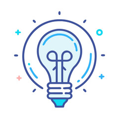 Poster - Light Bulb Icon Symbolizing Idea, Innovation, and Creativity on Black Background