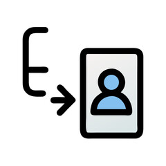 Poster - User Icon: Simple Person Symbol in Blue and Black on White Card