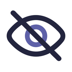 Poster - Eye With Line Through Icon: Visibility, Privacy, Security and Hidden Concept
