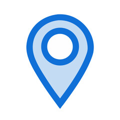 Poster - Blue Location Pin Icon for Maps, Navigation, and Mobile App Design