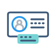 Poster - Stylized Profile Icon of Card with Information for User Interface Design