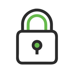 Poster - Secure Lock Icon, Privacy and Safety Symbol, Security Concept Isolated, Green