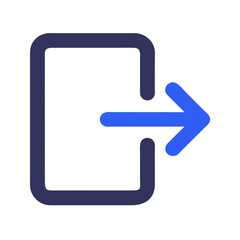 Poster - Logout Icon Vector Illustration: Exit Sign, Leaving, and User Interface Element