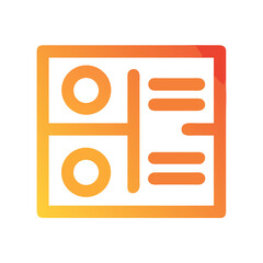 Fototapete - Orange Icon of Dashboard on Black Background: Data and Information Display