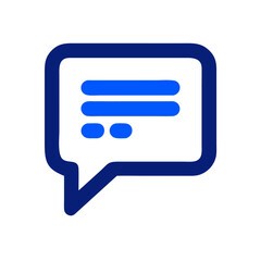 Poster - Blue Chat Bubble Vector Illustration with Lines, Message, and Communication