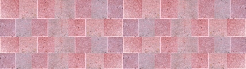 Leinwandbilder - Pink texture of modern vintage retro wall tile, porcelain stoneware, glossy glazed tile slips - Tiles background, seamless pattern