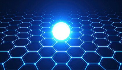 Poster - Dynamic blue sphere animation digital grid environment 3d visual content technology concept abstract viewpoint