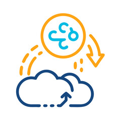 Poster - Cloud Data Backup and Restore Icon: Digital Information Management Process