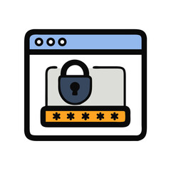 Poster - Secure Login Page with Padlock Icon and Password Field Design