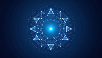 Poster - Dynamic geometric design digital art abstract visualization modern aesthetic high-tech environment futuristic concept