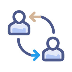 Poster - Teamwork Icon: Data Exchange, Communication, Collaboration, and Process Management