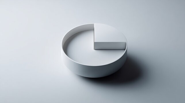 Circular infographic element in soft gray tones, emphasizing clean information visualization.