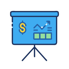 Poster - Business Presentation Board Displaying Financial Growth and Success with Charts