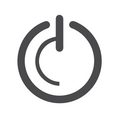 Poster - Simple Gray Power Button Icon on Black Background for Modern Design