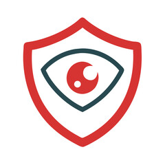 Poster - Cybersecurity shield logo with eye for data protection and privacy