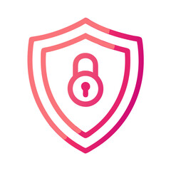 Poster - Shield with Lock - Security, Data Protection, Cybersecurity, Privacy Icon