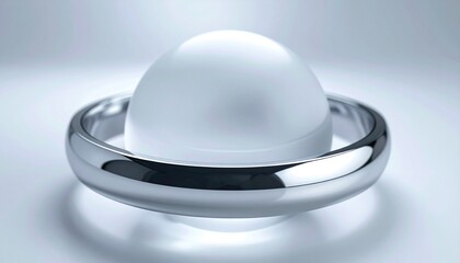Poster - Sleek modern design orbital sphere studio setting 3d render minimalist aesthetic close-up view contemporary concept