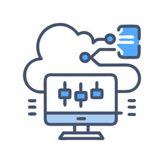 Poster - Cloud Computing Data Analysis on Computer with File Connection Icon Illustration