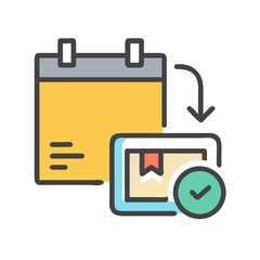 Poster - Scheduled Delivery Confirmation: Calendar and Package Icon for Logistics and Planning