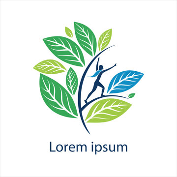 Wellness logo modern vibrant nature