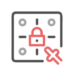 Poster - Secure App Development: Lock Icon Over Grid with Cursor for Authentication