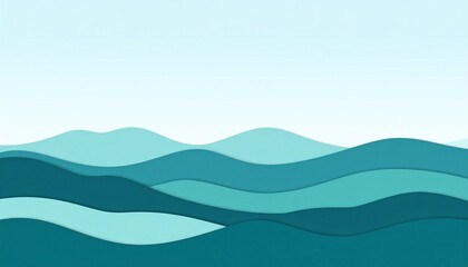 Poster - Calm ocean waves serene seascape digital art tranquil environment aerial view nature concept