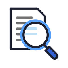 Poster - Document Analysis with Magnifying Glass: Data Research and Inspection Icon