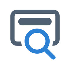 Poster - Search Icon with Magnifying Glass Over a Browser Window on Black Background