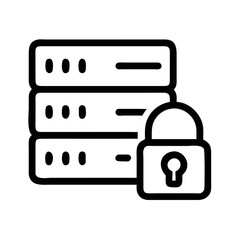 Poster - Secure Server Icon, Data Protection and Privacy, Database Security Symbol