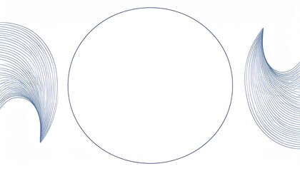 Poster - Dynamic abstract lines forming a circle digital art minimalist design modern aesthetic wide view visual communication