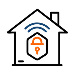 Poster - Secure Wireless Connection Icon on Black Background, Cyber Security Concept